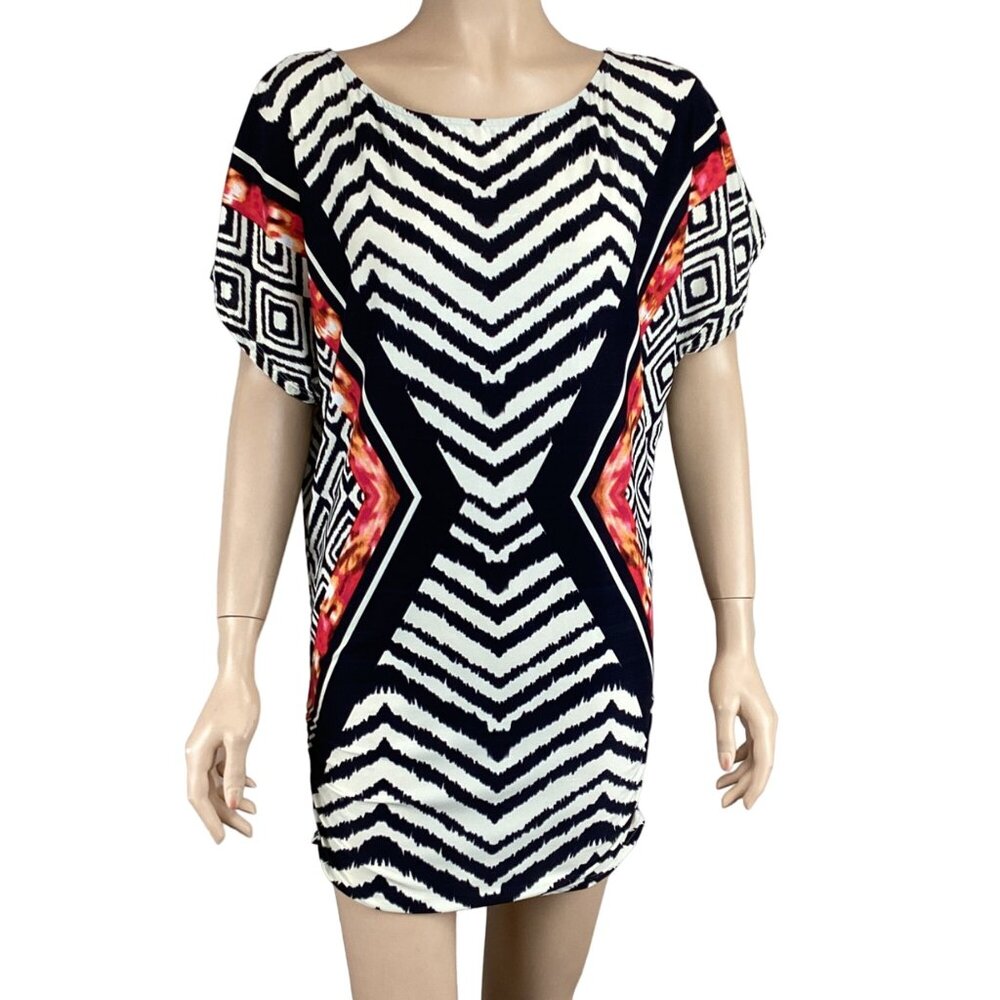 Carmen Marc Valvo‎ Swimwear Cover-Up Dress Size XS/S Geometric & Abstract Print